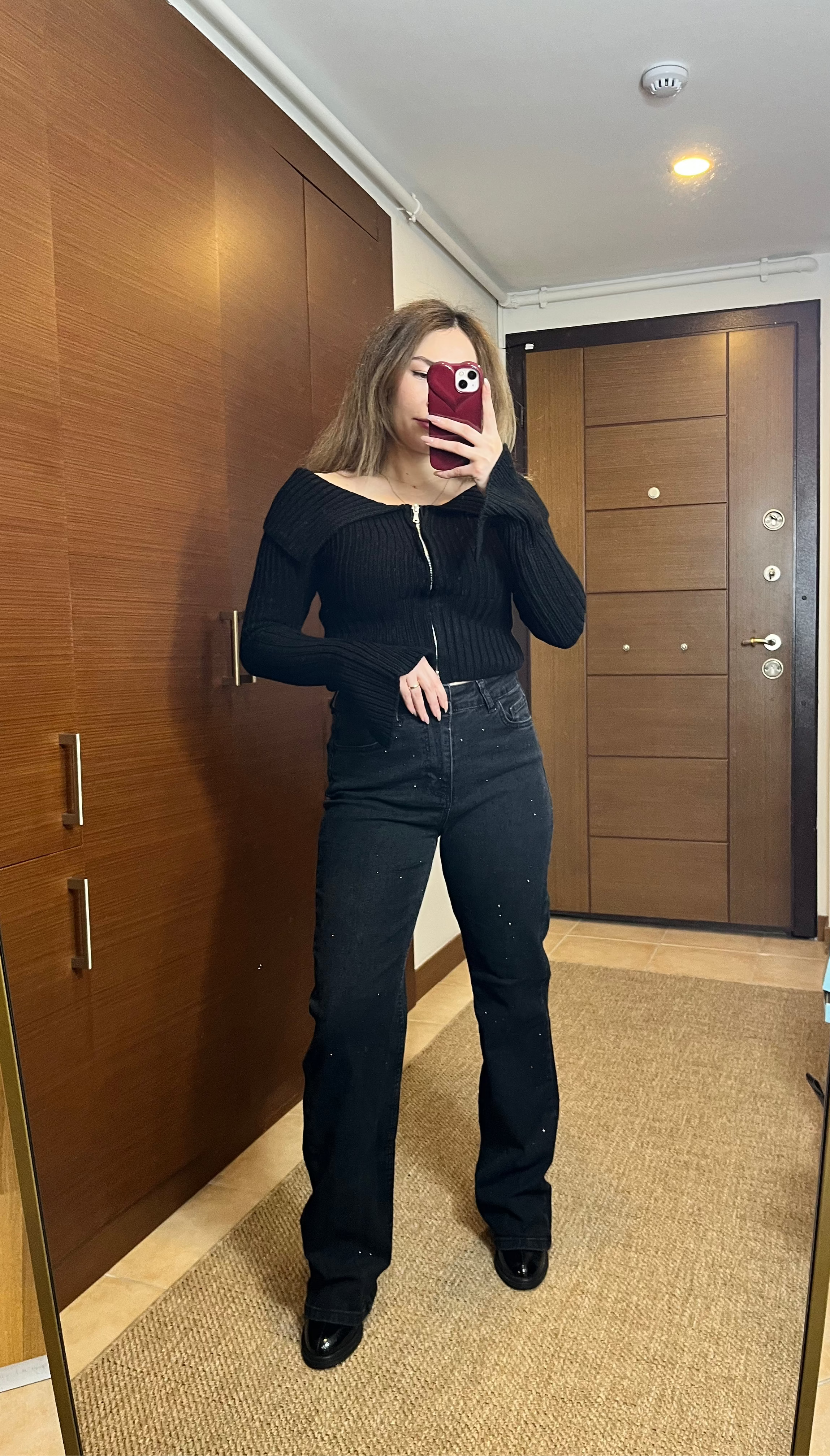 Taşlı Yüksek Bel Likralı Pantolon